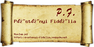 Pöstényi Fidélia névjegykártya